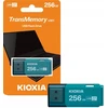 Kingston Kioxia Transmemory U301 256gb Usb 3.2 Hayabusa atmintinė, šviesiai mėlyna
