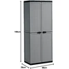 Kis Jolly Tall plastikinė spintelė, 1 vnt., tamsiai pilka/juoda, 9732000 0444 01