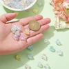 Kitbeads 300 vnt. gėlių karoliukų kepurėlės, nepermatomos Ab spalvos, dengti varpelio formos karoliukai, akriliniai trimito formos galiniai dangteliai papuošalų gamybai urmu
