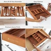 Kitchenedge Premium įrankių ir stalo įrankių stalčių organizatorius, išplečiamas nuo 40 iki 71 cm pločio, 10 skyrių, maistinis premium akacijos medienos apdaila, virtuvės laikymo dėklas
