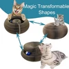 Kitty Kurlz žaislas katėms, magiška akordeono formos draskyklė, interaktyvus žaislas su kamuoliukų trasa, kartoninė draskyklė vidaus katėms ir kačiukams, aktyvumas ir mankšta
