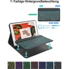 Klaviatūra, skirta ipad 9-os kartos, ipad 10,2 colio klaviatūra su dėklu (ipad 9-os/8-os/7-os kartos), magnetinė nuimama qwertz 7 spalvų apšvietimo klaviatūra, skirta ipad air 3 ir ipad pro 10,5, juoda