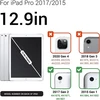 Klaviatūros dėklas, skirtas ipad pro 12.9 2015/2017 (1-osios/2-osios kartos), anglų ir vokiečių kalbos išdėstymas, 7 spalvų apšviesta klaviatūra ir jutiklinė dalis, pu odos dėklas su rašiklio laikikliu (mėlynas)