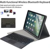 Klaviatūros dėklas, skirtas ipad pro 12.9 2015/2017 (1-osios/2-osios kartos), anglų ir vokiečių kalbos išdėstymas, 7 spalvų apšviesta klaviatūra ir jutiklinė dalis, pu odos dėklas su rašiklio laikikliu (mėlynas)