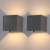 Klighten 2 Led sieninių šviestuvų komplektas, skirtas naudoti viduje/lauke, 12 W sieninis šviestuvas su reguliuojamu šviesos srautu aukštyn ir žemyn, 3000 K šiltai balta lauko sieninė lemputė Ip65, skirta svetainei, miegamajam, balkonui, tamsiai pilka