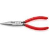 Knipex 25 01 160 plokščianosės replės su pjovimo briauna (radijo replės) su plastiku dengtomis juodai atramentizuotomis rankenomis, 160 mm