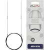 Knitpro 100 cm x 2.25 mm Nova fiksuoti apvalūs virbalai, sidabriniai