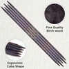 Knitpro J'adore Cubics dvigubų smailių mezgimo virbalų rinkinys iš 5 vnt. - mediniai virbalai kojinėms, kepurėms, pirštinėms, trumpas apskritas mezgimas - 15 cm x 3.75 mm
