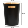 Koby bambukinė šiukšliadėžė 8.5l su maišelio laikikliu, juoda