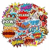Komicsų rinkinys vandeniui atsparūs lipdukai sticker bomb 50vnt