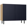 Komoda svetainei su lamelėmis moderni Slim 100 x 40 x 78 cm Granat ąžuolas artisan
