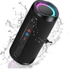Kompiuterio kolonėlės Bluetooth kolonėlė su šviesa, muzikos grotuvas, nešiojama bluetooth dėžutė, atspari vandeniui, dvigubi žemų dažnių garsiakalbiai, stereo garsas, ilgas baterijos veikimo laikas, laisvų rankų funkcija telefonui, lauke, muzikos mėgavimasis