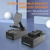 Kompiuterio kolonėlės Cyboris sulankstomas telefono stovas su garsiakalbiu, belaidis bluetooth garsiakalbis su telefono stovu ir neslystančiu pagrindu, led rgb apšvietimas, hd erdvinis garsas, suderinamas su telefonais, planšetiniais kompiuteriais