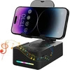 Kompiuterio kolonėlės Cyboris sulankstomas telefono stovas su garsiakalbiu, belaidis bluetooth garsiakalbis su telefono stovu ir neslystančiu pagrindu, led rgb apšvietimas, hd erdvinis garsas, suderinamas su telefonais, planšetiniais kompiuteriais