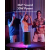 Kompiuterio kolonėlės Soundcore Glow mobilusis garsiakalbis su 30 W 360° visapusišku garsu, sinchronizuotais šviesos spinduliais, 18 valandų atkūrimu, individualiu Eq, šviesų šou, Ip67 atsparumu vandeniui ir dulkėms, skirtas namams, sodui, vakarėliams