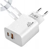 Komplektas | Greitas Usb Qc4.0 tinklo įkroviklis + Type C kabelis | Pd20w 3000ma