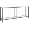 Konsolinis staliukas, baltas, 180x35x75,5cm, grūdintas stiklas