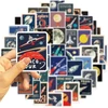 Kosmoso lipdukai Visatos astronautų lipdukų rinkinys, 50 vnt., skirti riedlentėms, grafiti, motociklams, dviračiams, snieglentėms, bagažui, nešiojamam kompiuteriui, automobiliui, lagaminui vaikams ir paaugliams, vandeniui atsparūs vinilo lipdukai