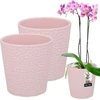 Kotarbau® gėlių vazonų rinkinys, 2 vnt., rožinės spalvos, glazūruoti, skersmuo 9,5 cm, aukštis: 11 cm, keraminis vazonas orchidėjoms, modernus, skirtas kambarinėms gėlėms