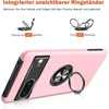 Kraftcare dėklas, skirtas google pixel 7, mobiliojo telefono dėklas su įterptu 360° žiedu, magnetinis apsauginis tpu smūgiams atsparus dėklas, skirtas google pixel 7, rožinis