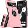 Kraftcare dėklas, skirtas google pixel 7, mobiliojo telefono dėklas su įterptu 360° žiedu, magnetinis apsauginis tpu smūgiams atsparus dėklas, skirtas google pixel 7, rožinis