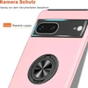 Kraftcare dėklas, skirtas google pixel 7, mobiliojo telefono dėklas su įterptu 360° žiedu, magnetinis apsauginis tpu smūgiams atsparus dėklas, skirtas google pixel 7, rožinis