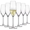 Krosno taurių rinkinys šampanui - 6 vnt. | 210 ml | Splendour kolekcija | Krištolinis stiklas, be švino | Elegantiškas dizainas su aukšta kojele | Putojančiam vynui, Prosecco ir šventėms