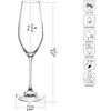 Krosno taurių rinkinys šampanui - 6 vnt. | 210 ml | Splendour kolekcija | Krištolinis stiklas, be švino | Elegantiškas dizainas su aukšta kojele | Putojančiam vynui, Prosecco ir šventėms