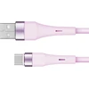 Krüger&matz Km1268-1p Usb kabelis - Usb Type C 1 m silikoninis rožinis
