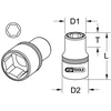 Ks tools 918.1233 1/2 colio chrome plus šešiakampis galvutė, 33 mm