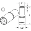 Ks tools plastikas 917.1337 1/2 classic šešiakampis galvutė, ilga, 26 mm