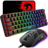 Kuiyn 60% laidinė kompaktiška žaidimų klaviatūra 61 klavišas 11 viso klavišo Rgb apšvietimo efektų Anti-ghosting + laidinė lengva žaidimų pelė optinė korio pelė + pelės kilimėlis