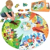 Kulveanju dėlionė vaikams nuo 4 5 6 metų, 88 dalių grindų dėlionė Four Seasons Forest Animal, didelė vaikiška dėlionė, apvali dėlionė berniukams ir mergaitėms 3-7 metų, dovana, 53 x 53 cm