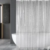 Kuogas dušo užuolaida 100 x 200 cm, atspari pelėsiui, su 3 stipresniais magnetais apačioje, skaidri su 3d mozaikos raštu, vandeniui atsparios Eva plastiko dušo užuolaidos voniai su 12 žiedų