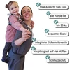 Kuprinė su nešykle nugaroje - lengviausia minkšta kraxe - vaiko nešyklė iki 25 kg - vaikiška nešyklė žygiams nuo 2 metų - nešyklės kuprinė (margai pilka)