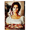 Plakatas Kustom Art 2 dalių vintažinio stiliaus italų aktorių serijos žymus spaudinys ant medžio 25 x 18 cm