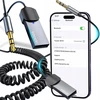 Automagnetola Kuulaa bluetooth fm automobilinis transliatorius audio imtuvas adapteris į aux usb 5.0