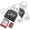 Atminties kortelė Kuwung 2 vnt. universalus 4-in-1 Sd Tf kortelių skaitytuvas su keliomis jungtimis, micro sd kortelių skaitytuvas, sd/micro sd atminties kortelių skaitytuvas, didelės spartos kortelių skaitytuvas, plug and play, suderinamas su android, ios ir kt., juodas