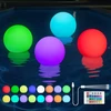 Kuwung plaukiojantys baseino šviestuvai, 4 vnt. tvenkinio šviestuvų rinkinys, baseino šviestuvai, plaukiojantys po vandeniu su nuotoliniu valdymu, 16 rgb spalvą keičiančių vandeniui atsparių led šviestuvų baseinui, sodui, tvenkiniui, vakarėliui