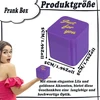 Kvgbnt dėžutė su viduriniu pirštu, dovana su viduriniu pirštu, 5 x 5 cm violetinė dovanų dėžutė su dangteliu, išdaiga su kaka, biuro ir namų dekorui, smagi išdaigos dovana (violetinis kvadratas)