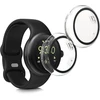 Kwmobile 2 x dėklas, suderinamas su google pixel watch 3 41 mm / pixel watch 2 / pixel watch 1 dėklu - viso kūno fitneso apyrankės dėklų rinkinys, pagamintas iš stiklo - skaidrus