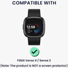 Kwmobile 2 x Plastikinis dėklas, suderinamas su Fitbit Versa 4 / Sense 2 apsauginiu rėmeliu - blizgučių apsaugos priedai, juodas / sidabrinis