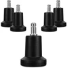 Kwmobile biuro kėdės slydimo padėkliukai, 5 vnt. - grindų apsaugos biuro kėdei, 10 mm x 22 mm - besisukančios kėdės kojelės parketui, plytelėms - kėdės kojelių slydimo padėkliukai - juodi