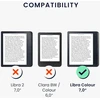 Kwmobile dėklas su atverčiamu dangteliu, skirtas Kobo Libra Colour/tolino Vision Colour - dėklas su riešo dirželiu, bibliotekos tema, įvairiaspalvis