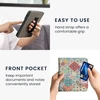 Kwmobile dėklas su atverčiamu dangteliu, skirtas pocketbook era/era colour - priekinis skyrius, rankos dirželis - medžio maroko plytelės, įvairiaspalvis rudas