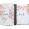 Kwmobile dėklas-vartomasis dėklas, suderinamas su Kobo Glo Hd/touch 2.0 – Ereader dėklas – Travel Lettering Juodas Multicoloured