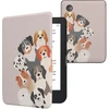 Kwmobile dėklas-vartomasis, skirtas kobo clara 2e / tolino shine 4 dėklui - el. skaityklės dėklas - funny dogs ruda baltas taupe