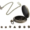 Kzxcvs mini dnd kauliukų rinkinys su bronziniu, glotniu kišeninio laikrodžio dėklu, 7 dalių poliedrinių metalinių d&d kauliukų rinkinys, d&d dovanos su vaidmenų žaidimo priedais