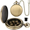 Kzxcvs mini dnd kauliukų rinkinys su bronziniu, glotniu kišeninio laikrodžio dėklu, 7 dalių poliedrinių metalinių d&d kauliukų rinkinys, d&d dovanos su vaidmenų žaidimo priedais