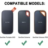 Lacdo išorinio kietojo disko dėklas, apsauginis dėklas, skirtas sandisk extreme pro/sandisk extreme portable išoriniam ssd sdssde81 sdssde80 500gb 1tb 2tb 4tb usb-c eva kelioniniam dėklui, juodas + oranžinis